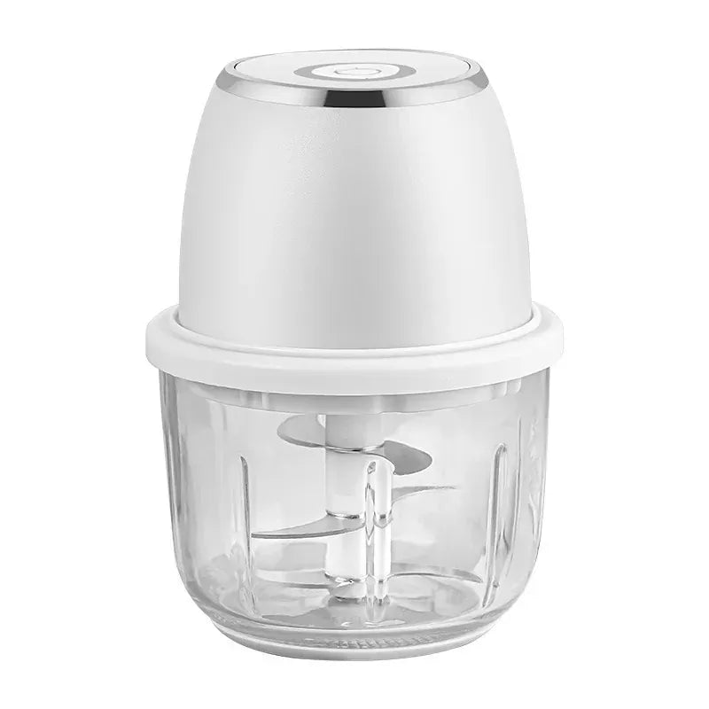 Mini Hachoir Électrique Sans Fil 350 ml — Bol en Verre, 6 Lames Inox, Batterie USB-C hachoir electrique