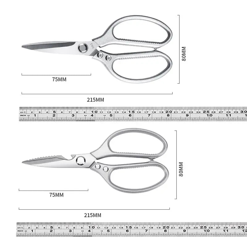 Ciseaux de cuisine multifonctions en inox pour découpe de viandes ciseaux