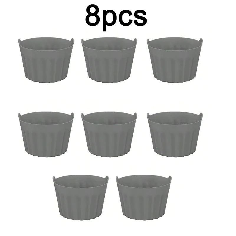 Moule Silicone Réutilisable Air Fryer Lot de 12 Ronds Antiadhésifs Air Fryer
