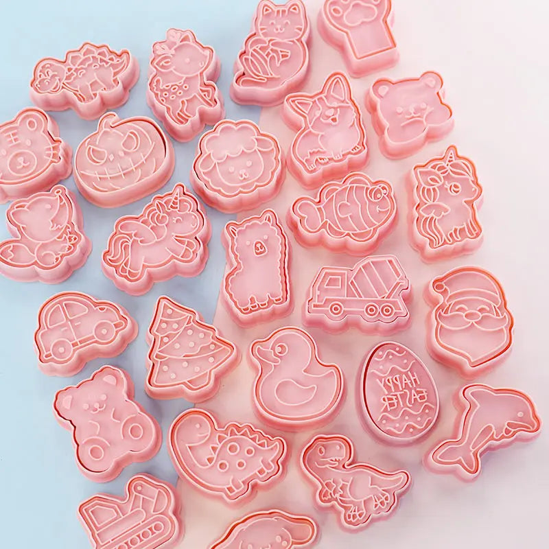 Emporte-pièces à Biscuits - Set de 8 Découpeurs en Plastique 3D emportepieces