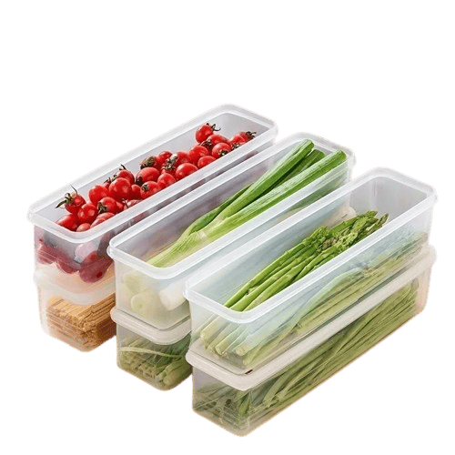 Organiseur Frigo Rectangulaire 4 Pièces en Plastique Transparent