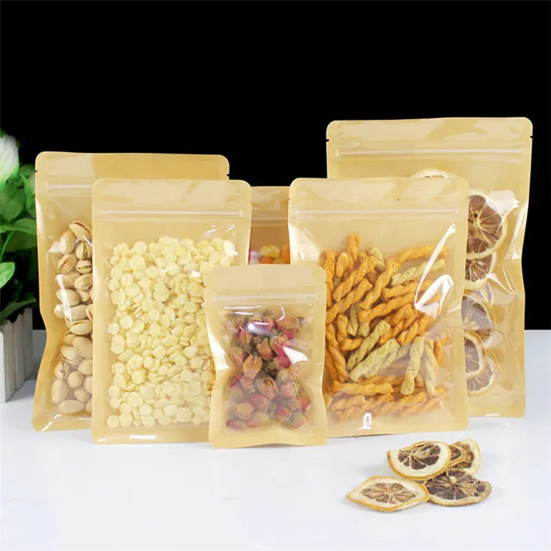 Sachets Kraft avec Fenêtre Transparente - 10 Pièces 12x18 cm