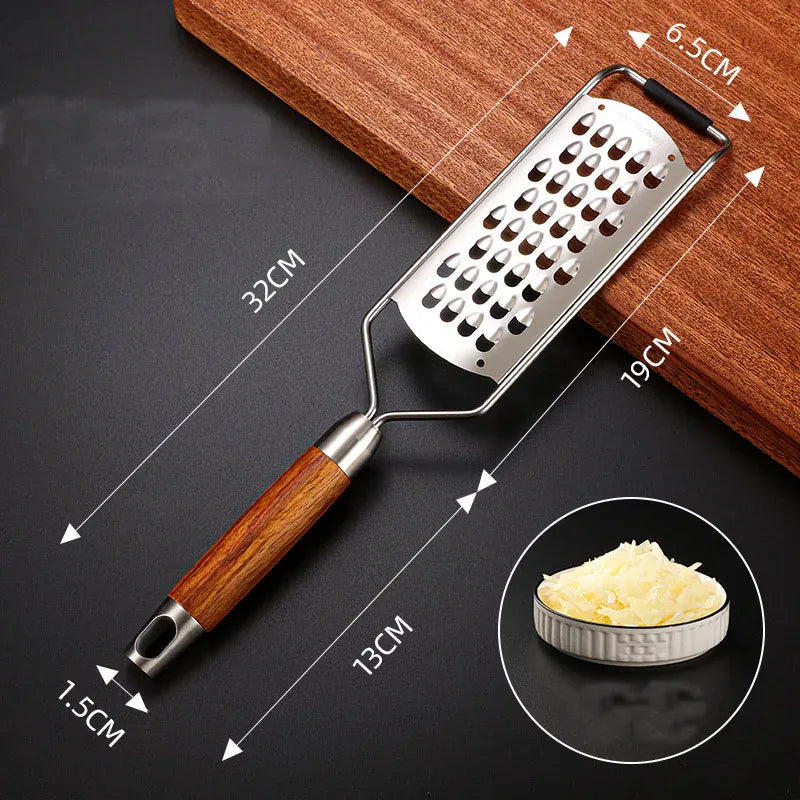 Râpe Multifonction Inox 4 Lames avec Poignée en Bois rape