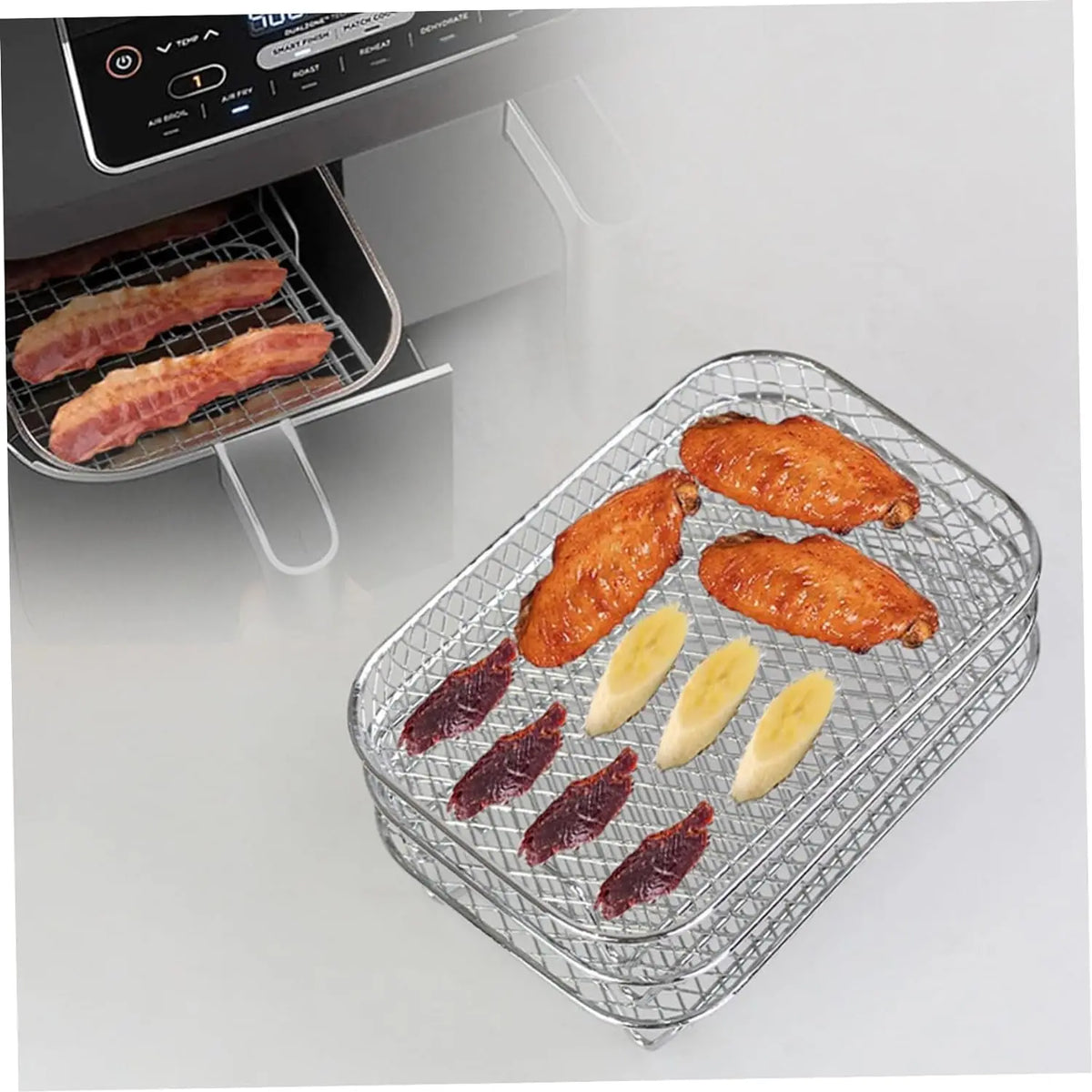 Grille Inox Air Fryer Rectangulaire - Lot de 3 Pièces Air Fryer