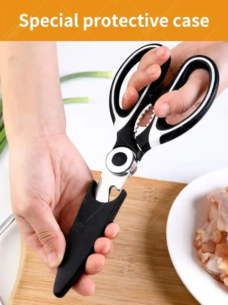 Ciseaux de cuisine inox multifonctions pour couper viandes et os ciseaux
