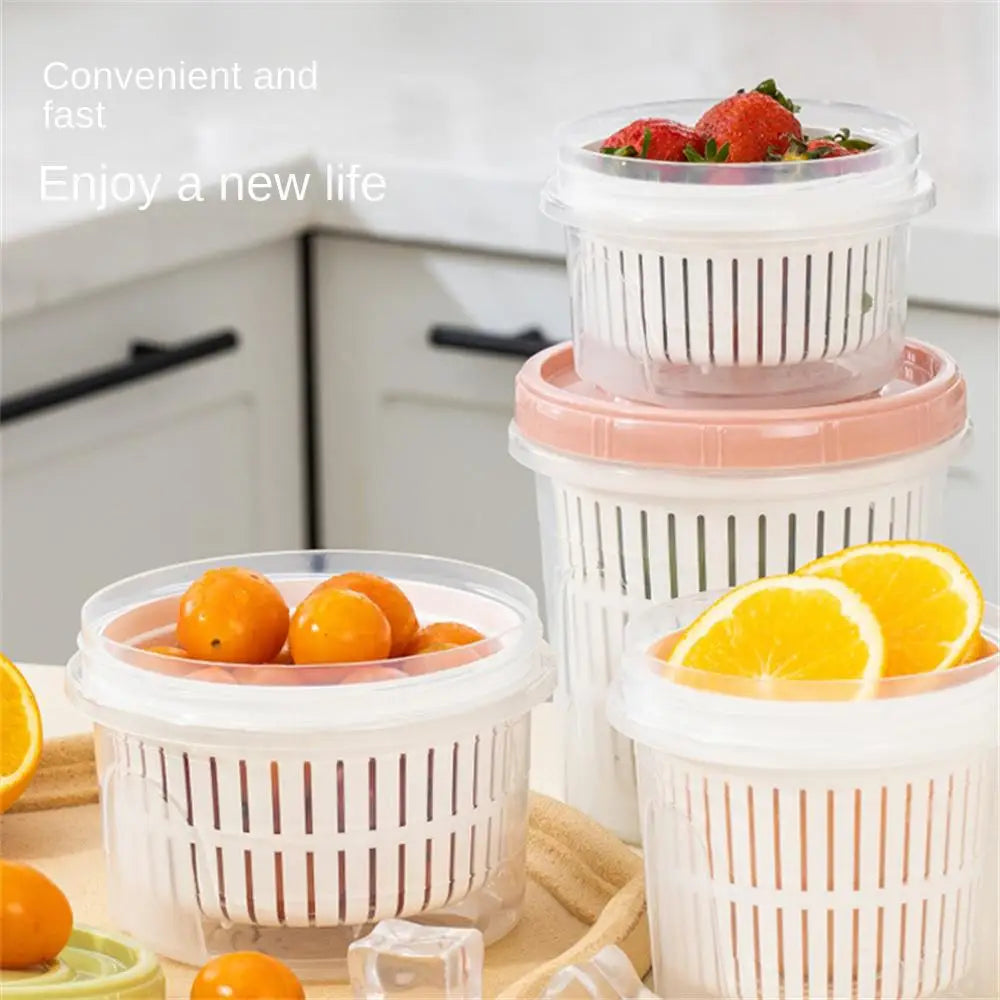 Boîte de Rangement Frigo Hermétique 700ml avec Grille Égouttoir