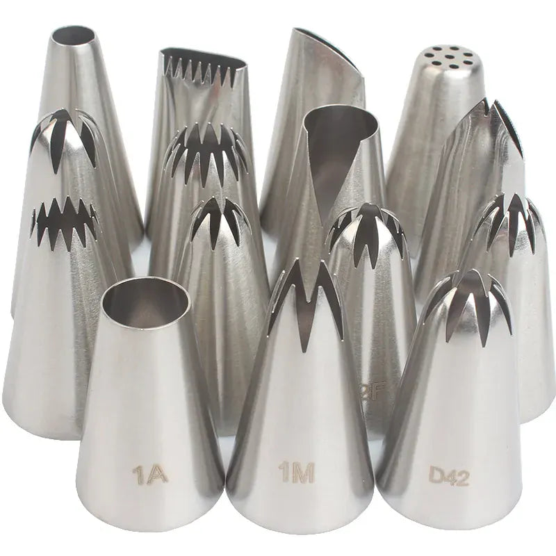 Set de 15 douilles à pâtisserie en acier inoxydable pour gâteaux et desserts douillepoche