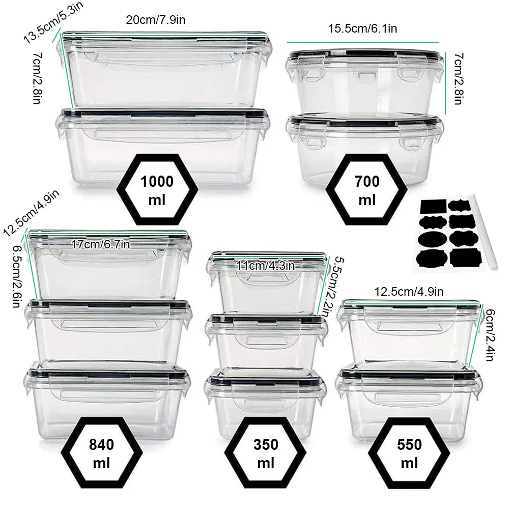 boîtes pour aliments transparentes 800ml