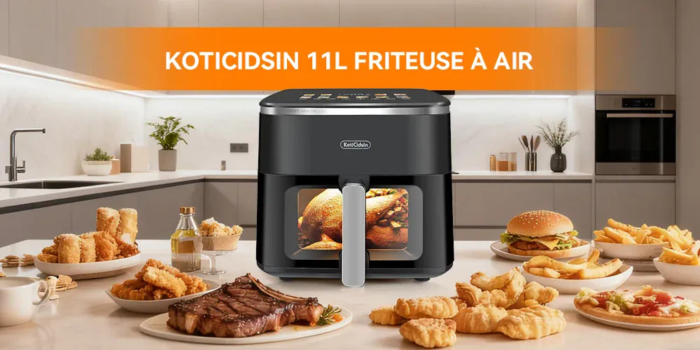 Air Fryer 11L 2000W Écran Tactile et Hublot Visible airfryers