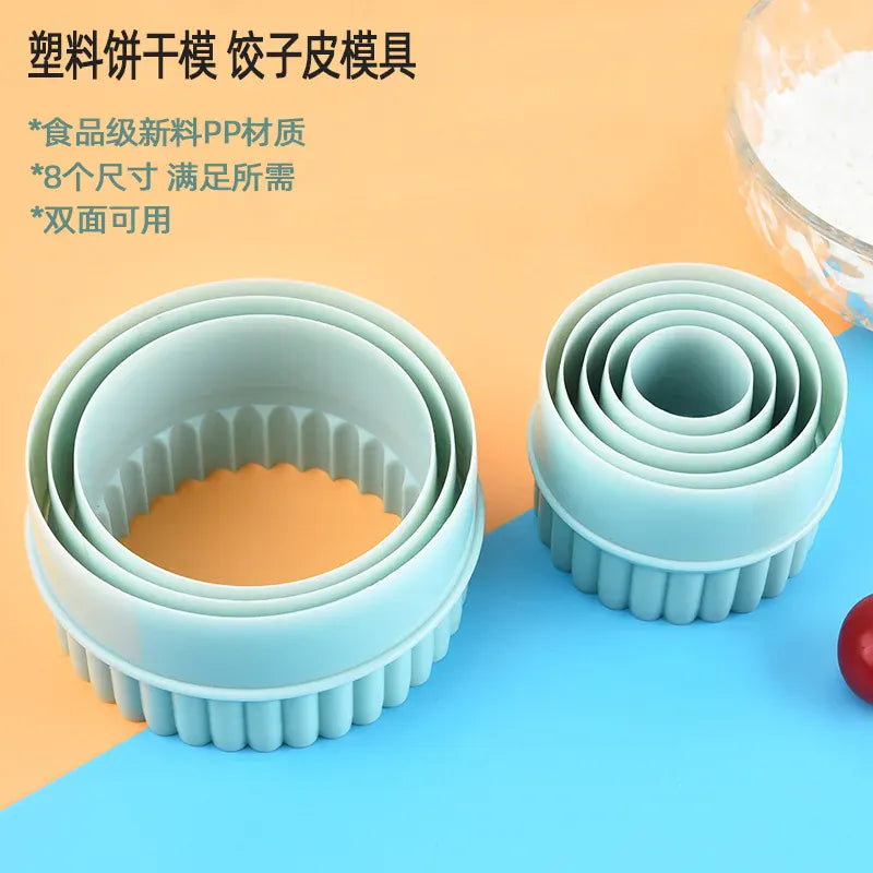 Ensemble de 8 Emporte-Pièces Ronds en Silicone Non-adhésif pour Pâtisserie emportepieces