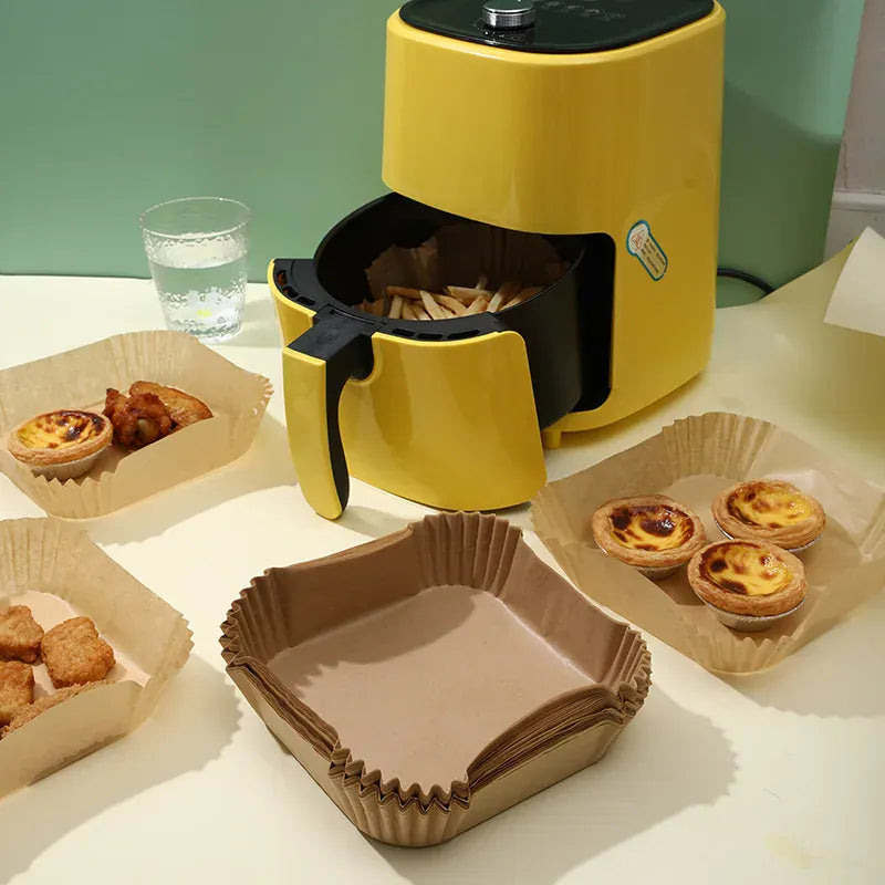 Papier Cuisson Air Fryer Jetable Antiadhésif Carré Lot de 50 Pièces Air Fryer