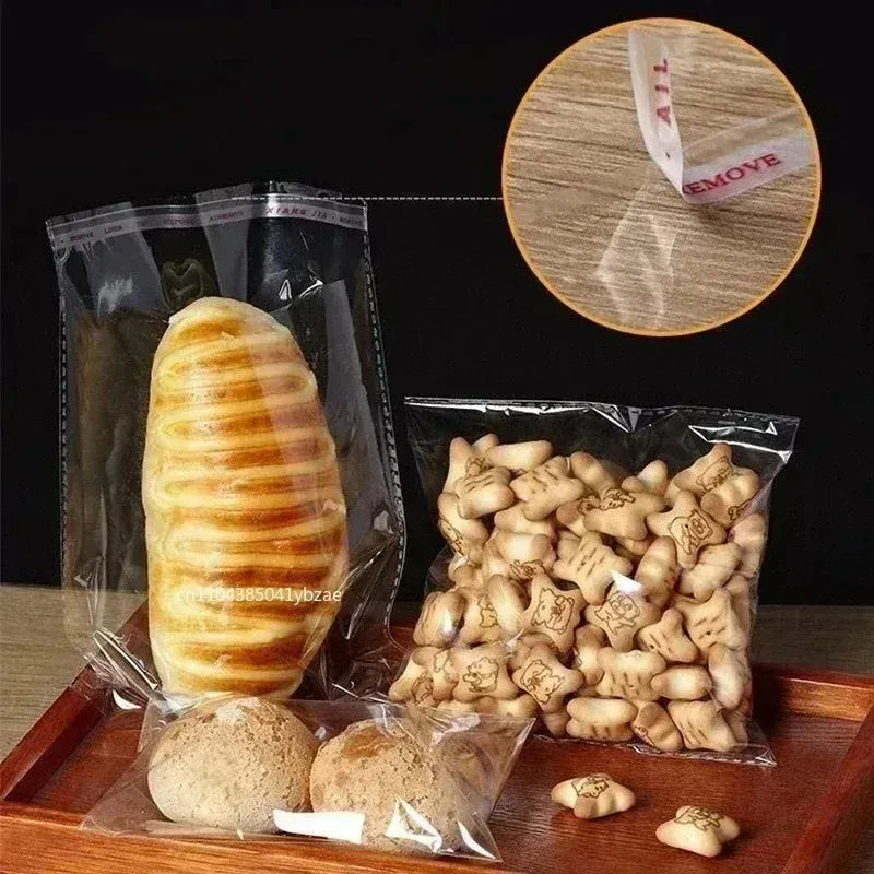 Sachets Zip Alimentaires Transparent Resealables - Lot de 100 pièces
