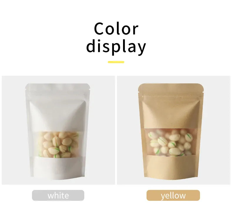 Sachets Kraft à Fenêtre Transparentes - Lot de 200 Pièces