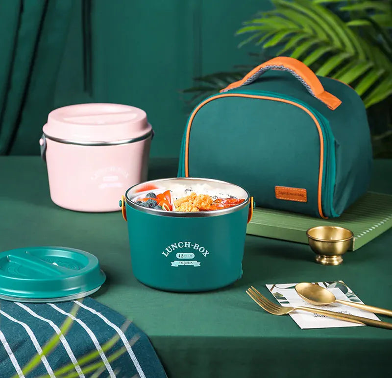 LunchBox Chauffante Électrique Acier Inoxydable 304 — 1,2 L / 48 W / 12 V-220 V lunchboxchauf