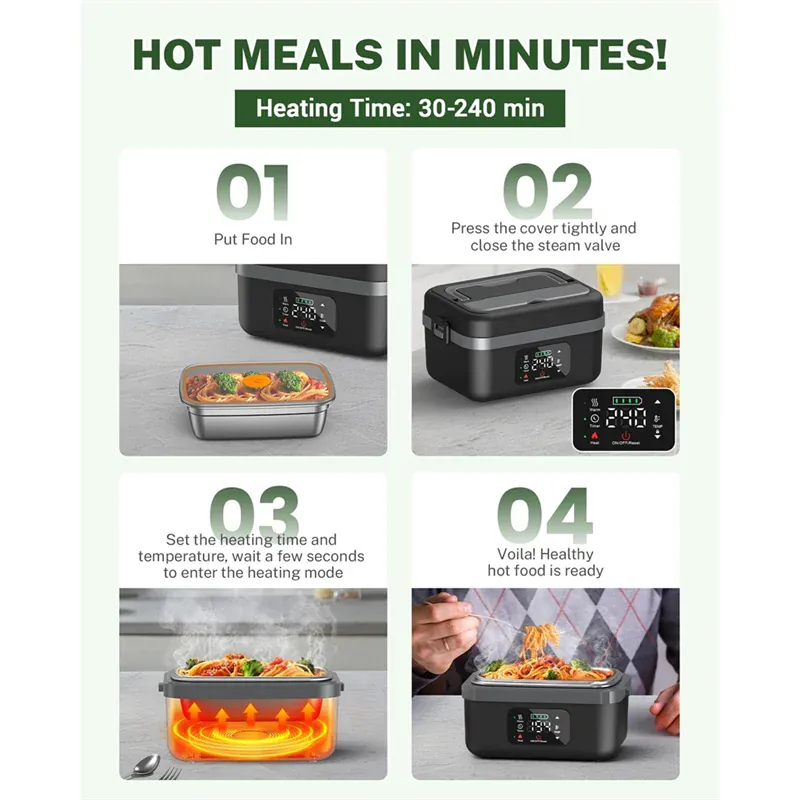 LunchBox Chauffante Électrique 16000mAh 220V pour Bureau et Voyage lunchboxchauf