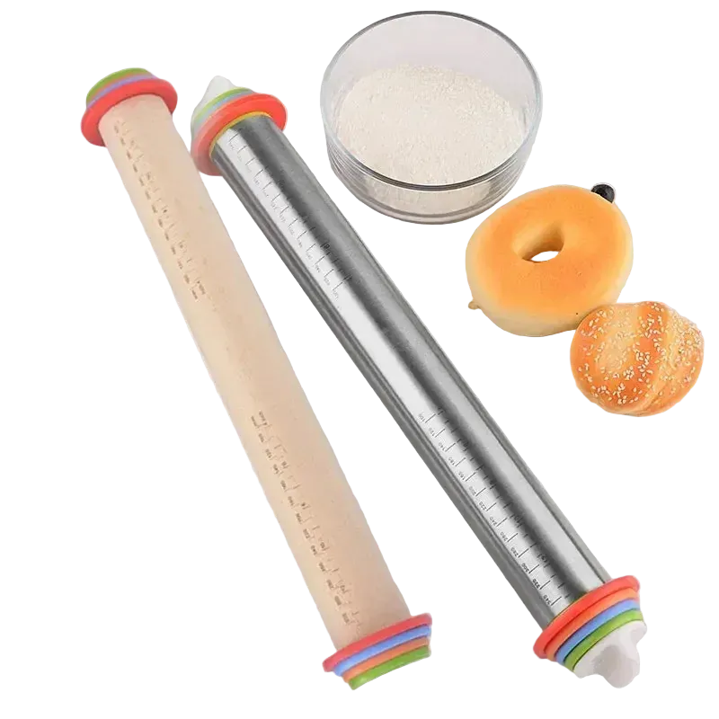 Rouleau à pâtisserie rétractable avec anneaux de mesure et tapis de pétrissage en silicone non adhésif rouleaupatisserie