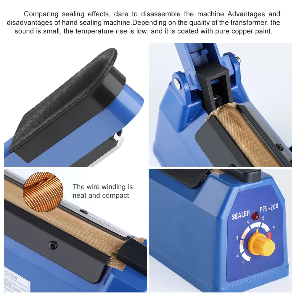 Scelleuse Alimentaire 200mm pour Emballage de Nourriture 220V sv