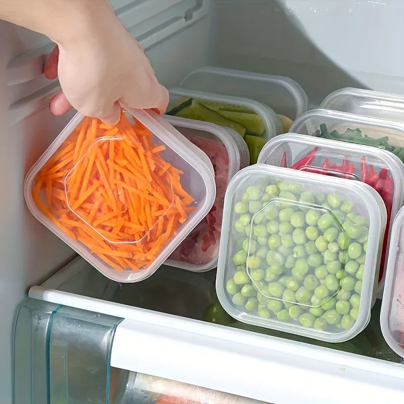 5 Boîtes de Rangement Frigo Empilables pour Viande et Légumes 1L