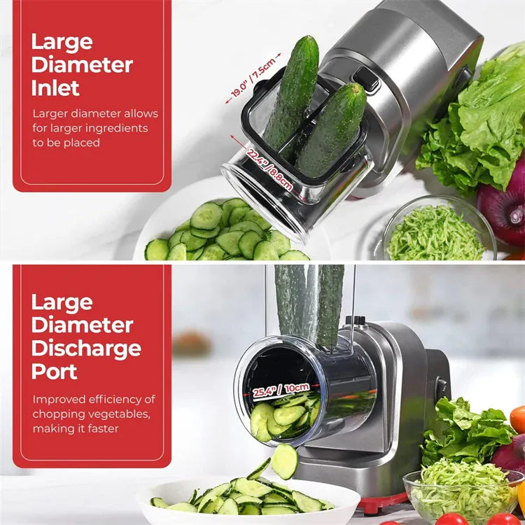 Râpeur électrique 5 en 1 avec fonction automatique pour légumes et fromage Coupe Légumes