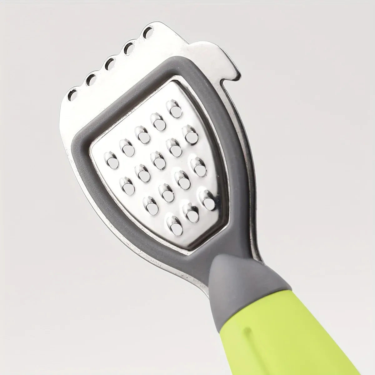 Zesteur Multifonction Inox avec Poignée Verte pour Agrumes zesteur