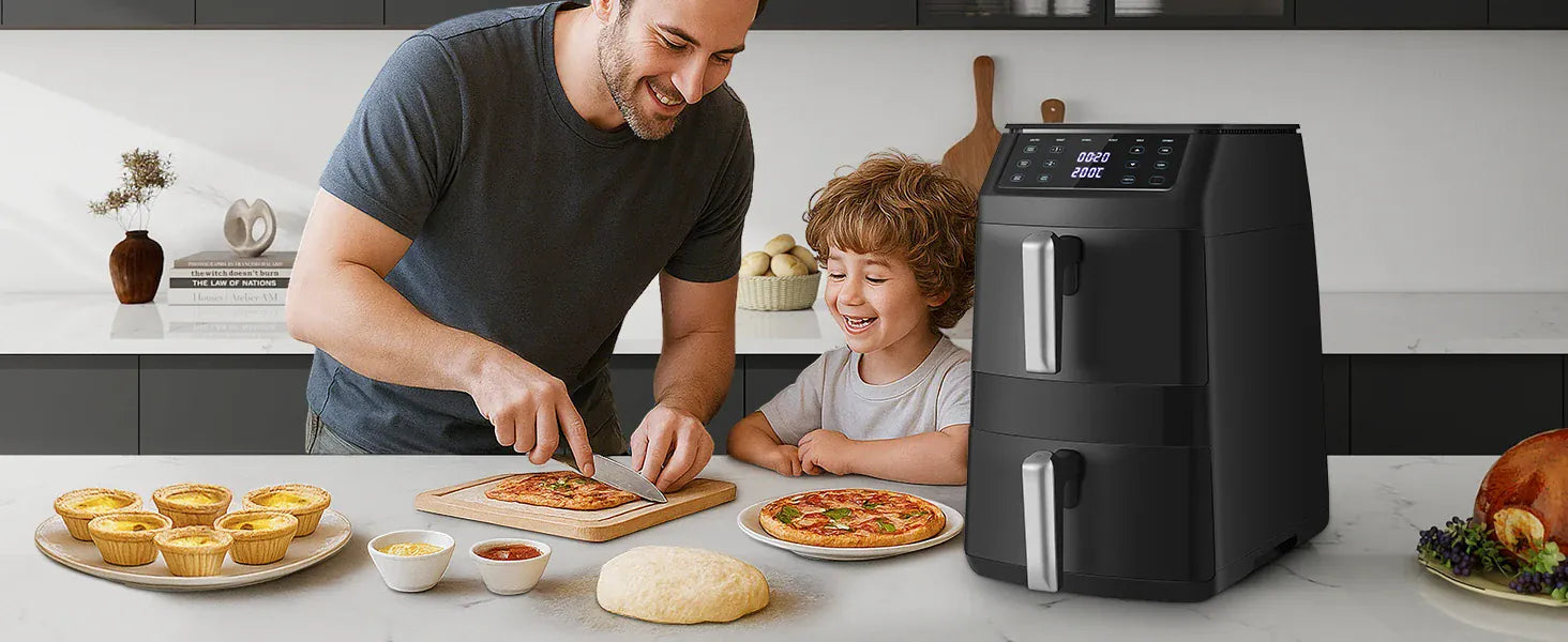 Friteuse Sans Huile Double Panier 11L 2500W 6 en 1 Écran Tactile airfryers
