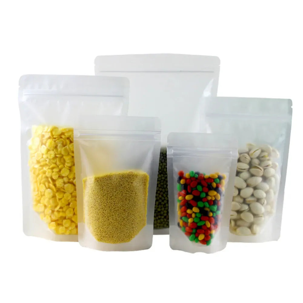Sachets Zip Alimentaires Réutilisables - Lot de 100 Pièces