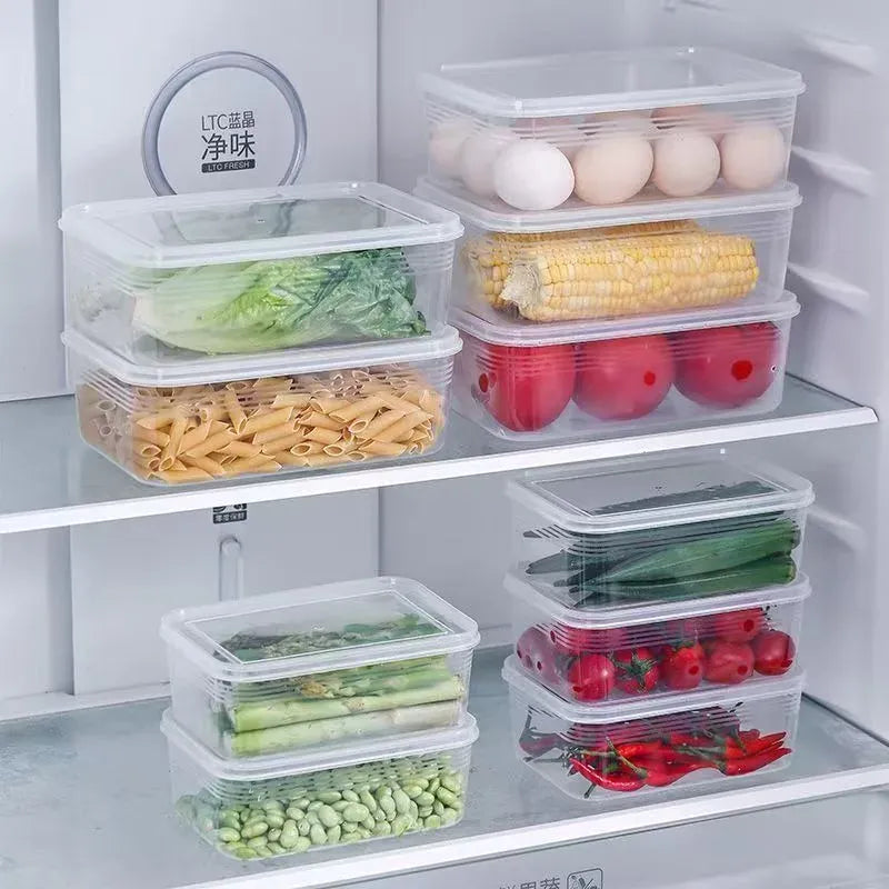 Boîte Organisateur Transparent de Conservation 5 Pièces Rangement Frigo