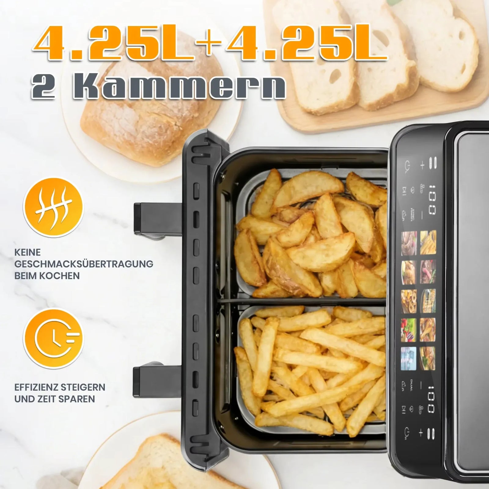Friteuse Sans Huile 8,5L 2000W avec Hublot et Écran Tactile airfryers
