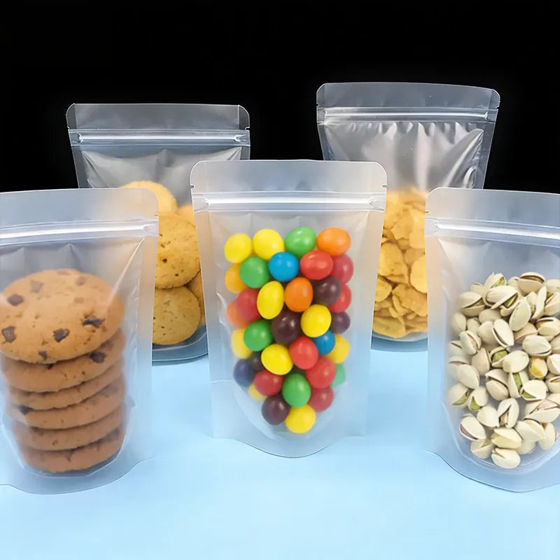 Sachets Zip Alimentaires Matinés - Lot de 100 Pièces Resealable