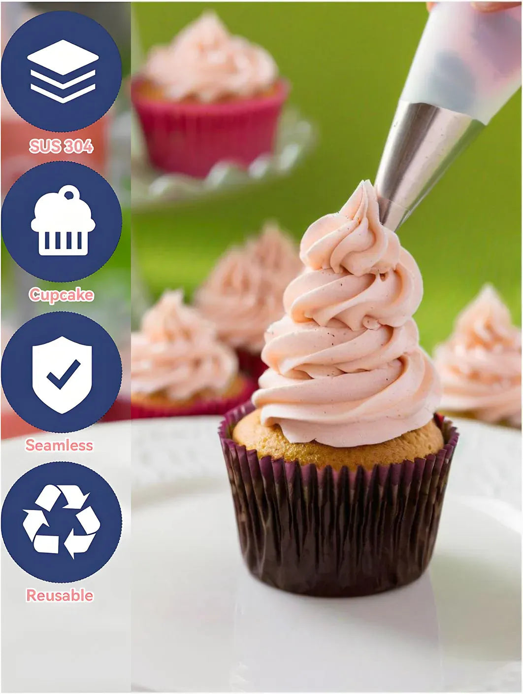 Set de 8 douilles en inox pour pâtisserie - Accessoires de cuisine professionnels douillepoche