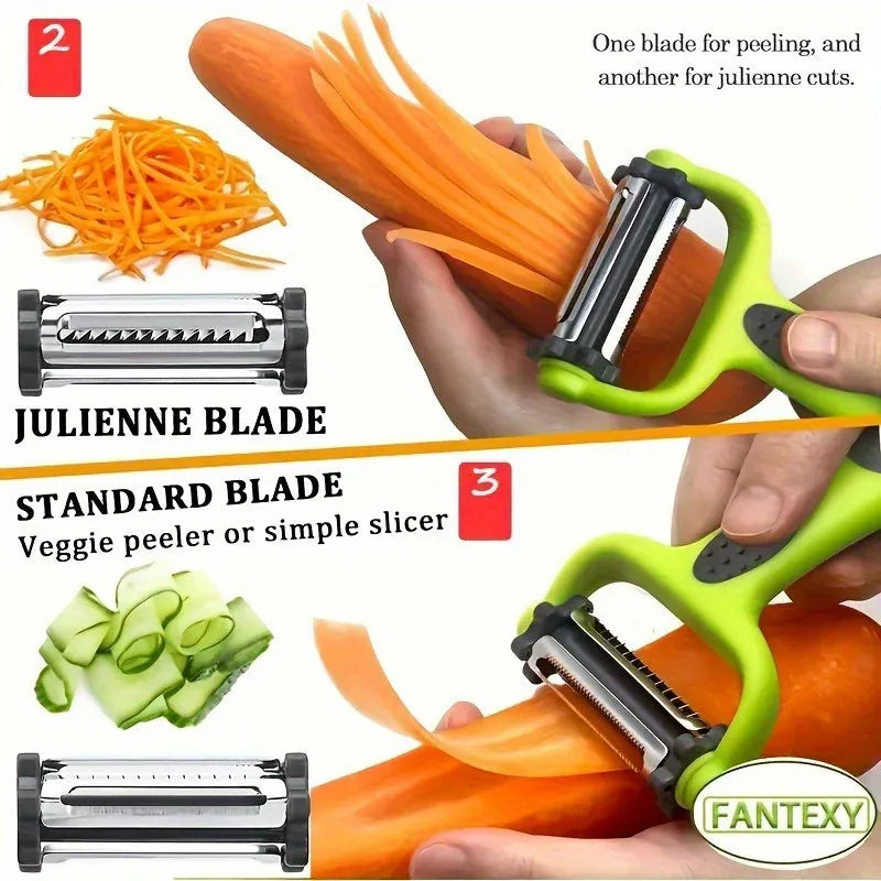 Éplucheur Multifonction 3 en 1 en Acier Inoxydable | Outils de Cuisine eplucheurs