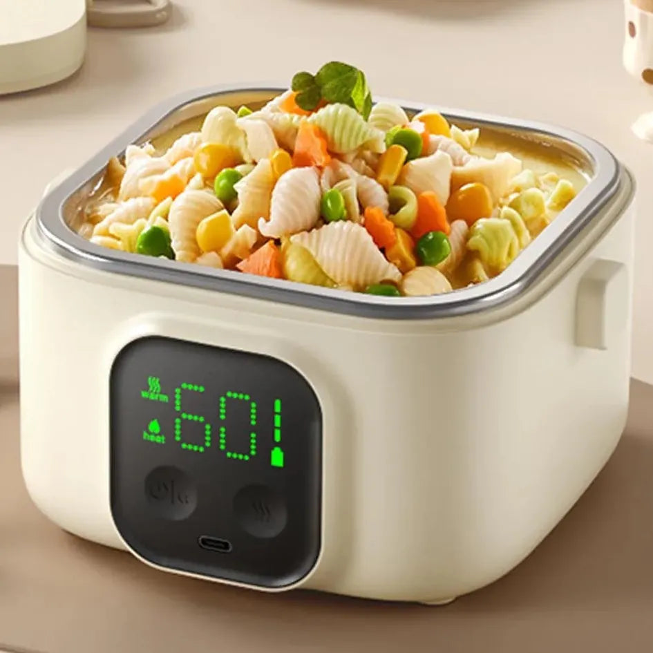 LunchBox Chauffante Sans Fil — 500 ml — 8800 mAh — Minuterie — Cuve Inox 304 lunchboxchauf