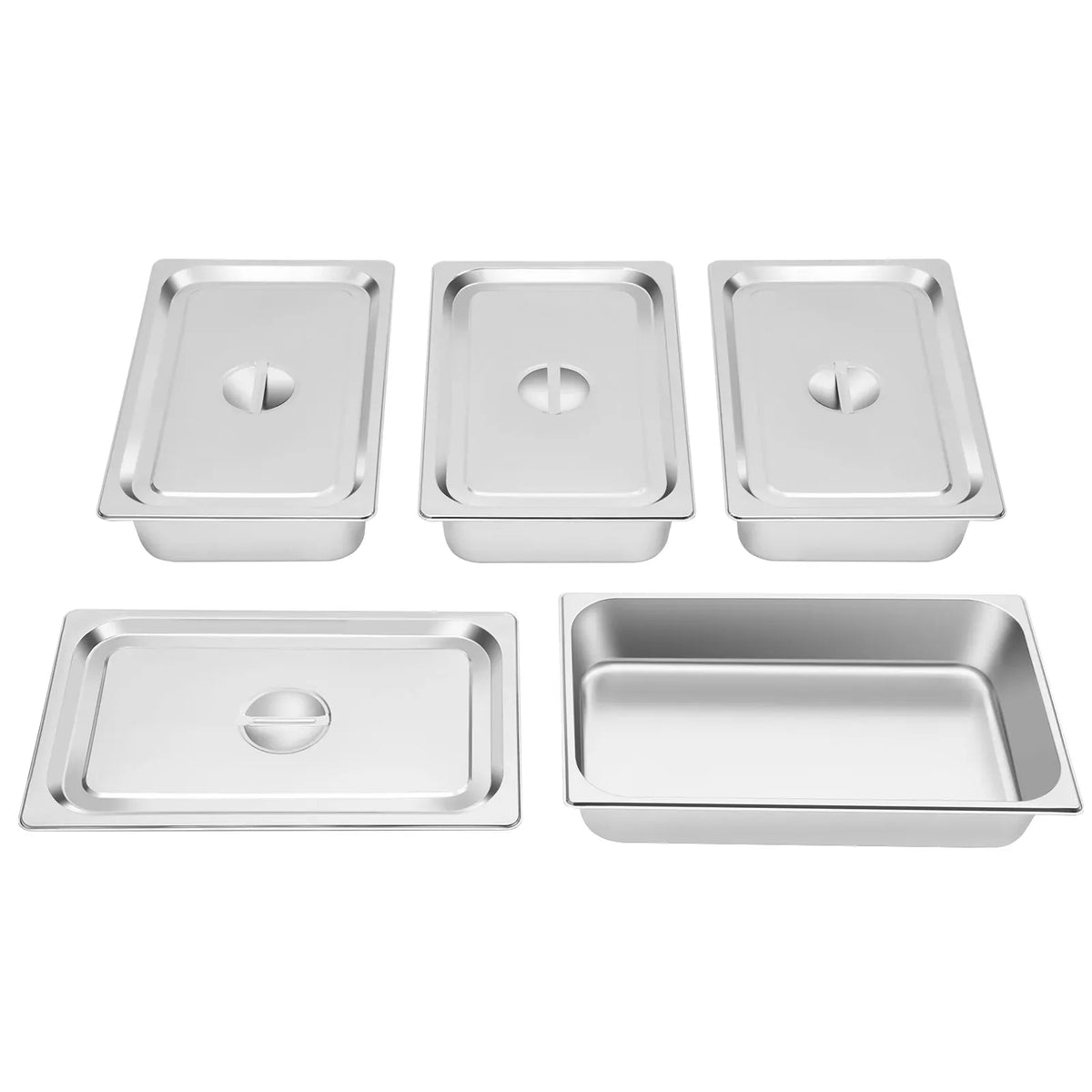 Bacs à Buffet Inox avec Couvercle - Lot de 4 Pièces 1200 ml Boîtes Hermétiques