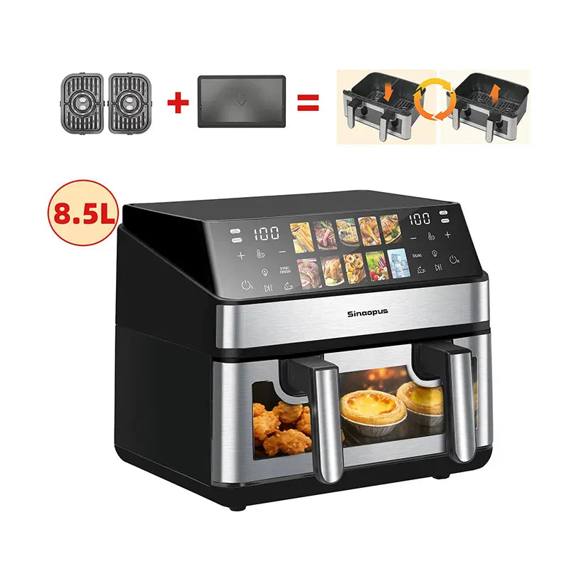 Friteuse Sans Huile 8,5L 2000W avec Hublot et Écran Tactile airfryers
