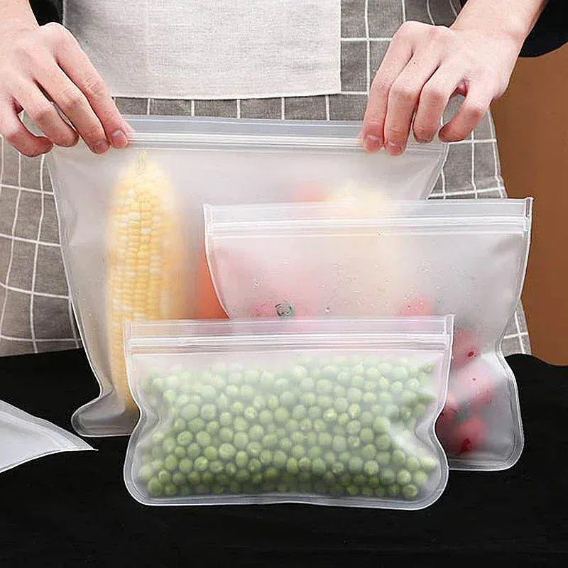 sachets silicone de cuisine réutilisables