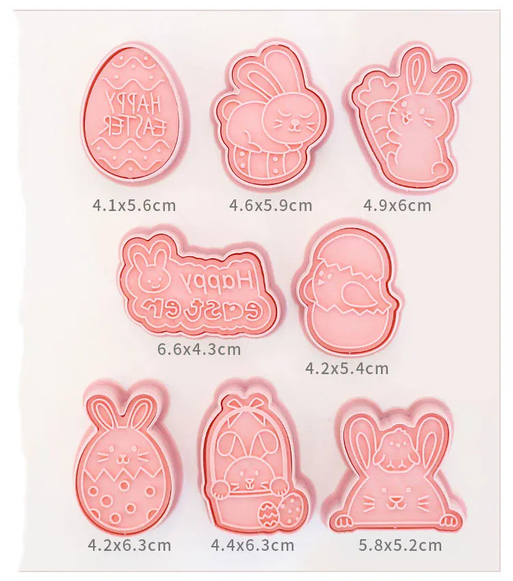 Emporte-pièces à Gâteaux Pâques - 10 Pièces Formes Lapin et Oeuf emportepieces