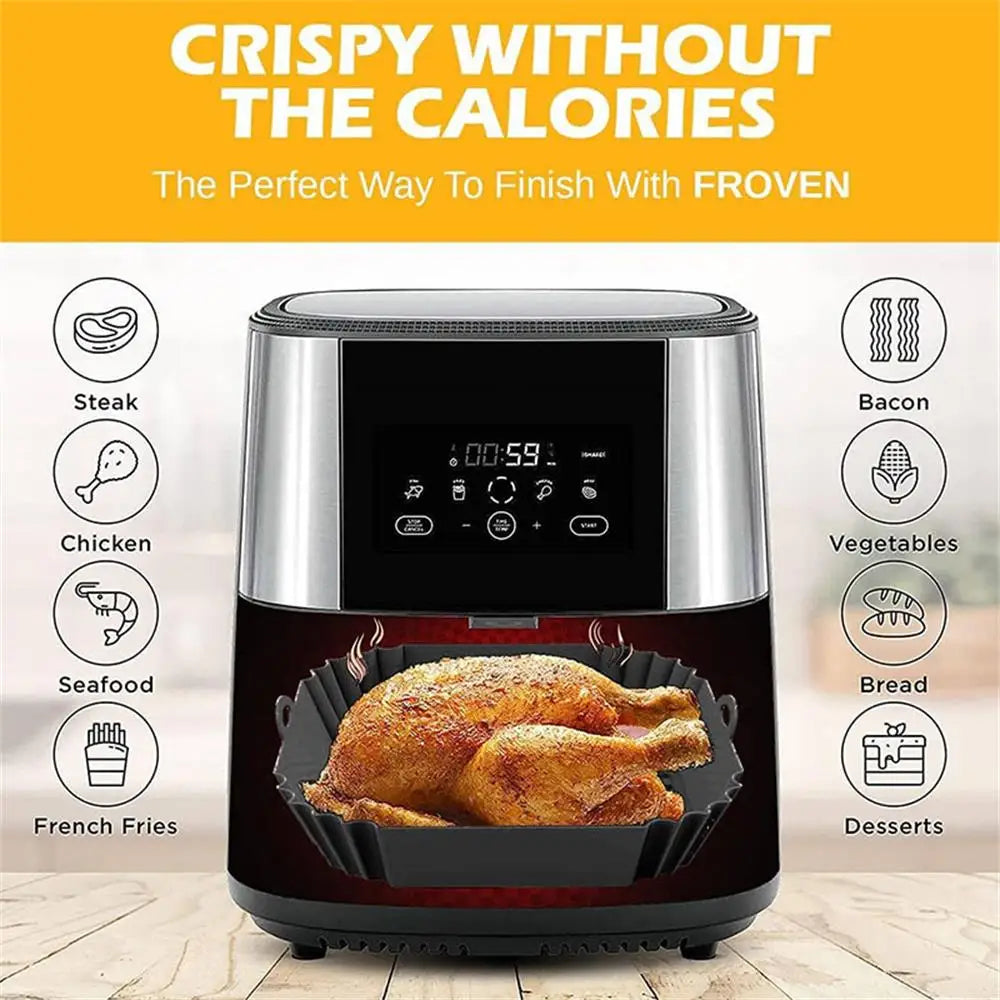 Moule Silicone Réutilisable Air Fryer Carré - 1 Pièce Air Fryer
