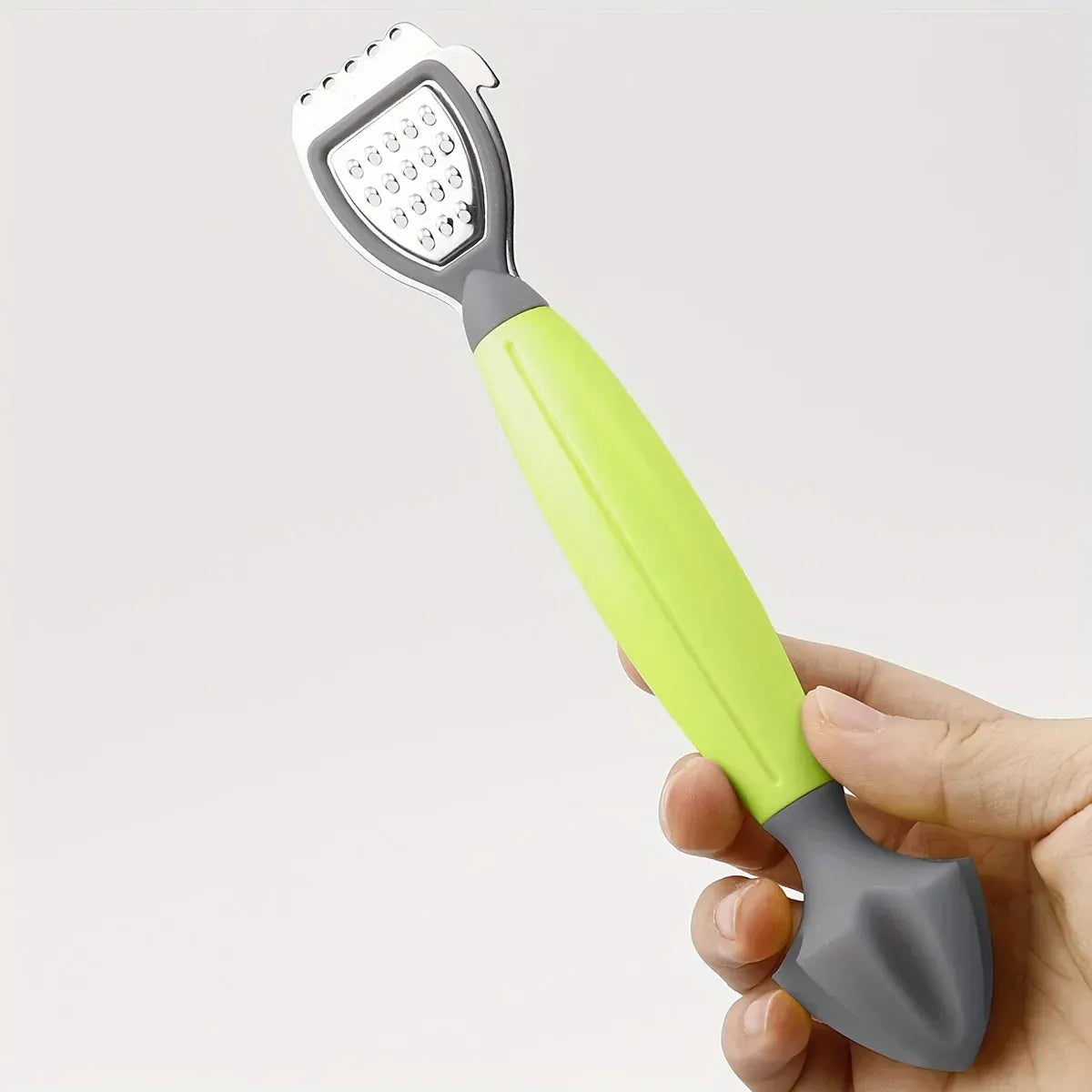 Zesteur Multifonction Inox avec Poignée Verte pour Agrumes zesteur