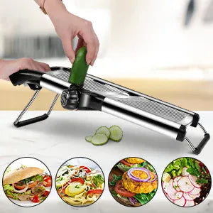 Mandoline Professionnelle Acier Inoxydable 304 — Lames Multiples et Réglables Mandoline