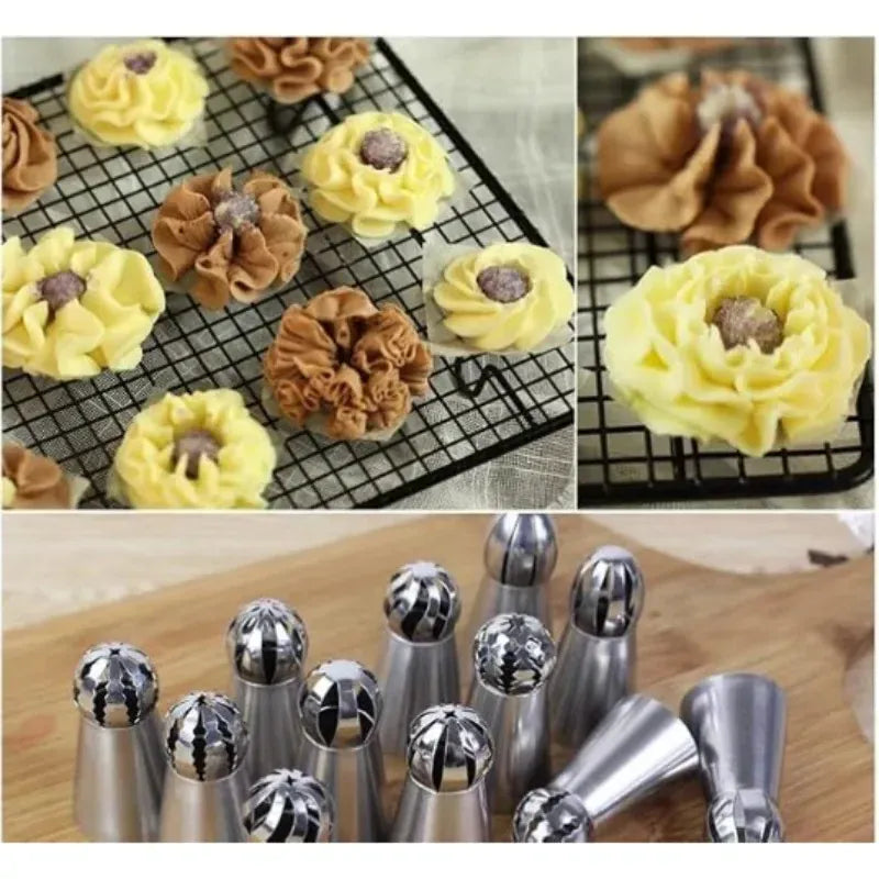 Douilles à Pâtisserie en Acier Inoxydable - Set de 6 Piping Russe douillepoche