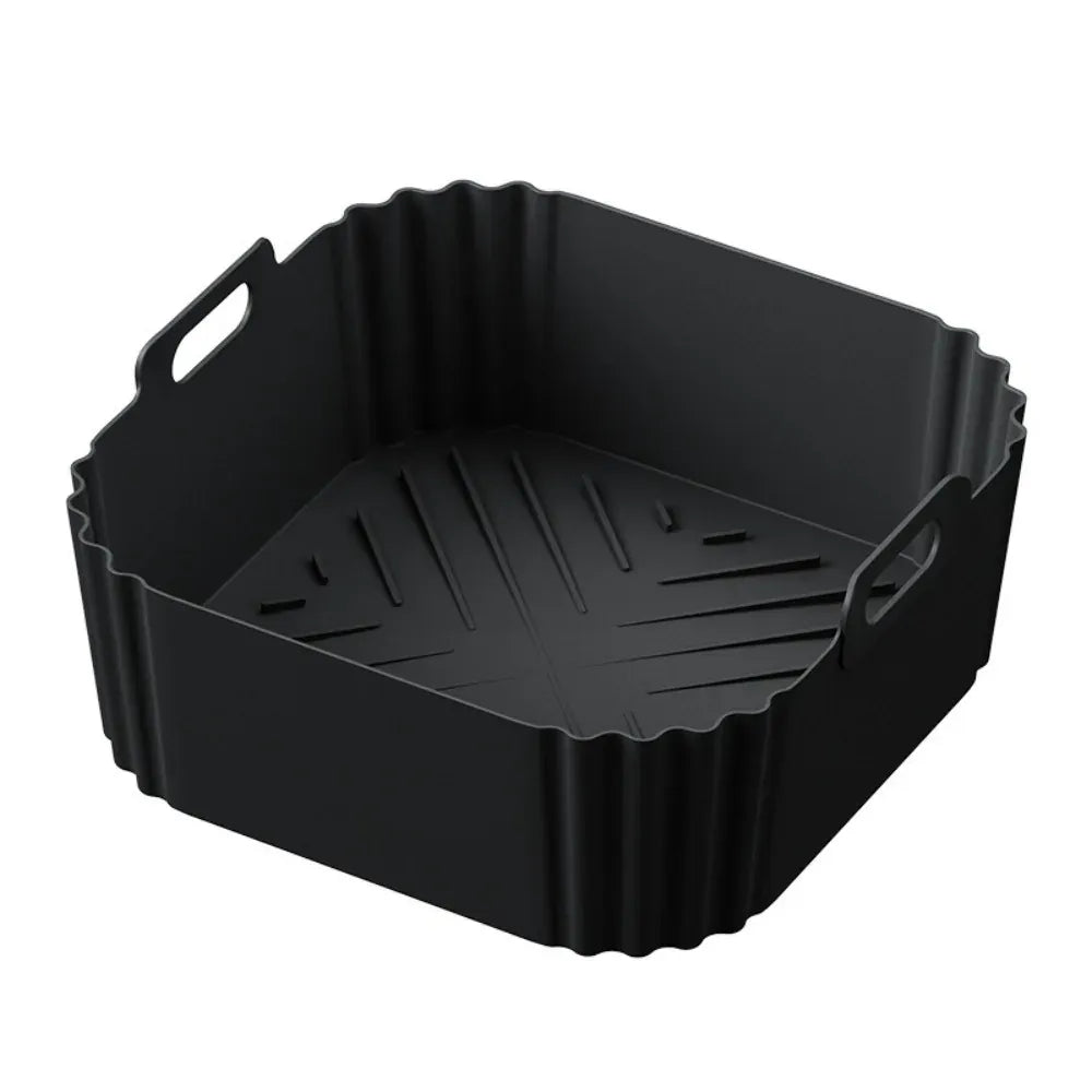 Moule Silicone Air Fryer Carré Réutilisable 55-62L avec Poignée Air Fryer