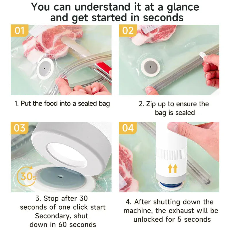 Scelleuse Alimentaire Portable pour Sacs Sous Vide - 100 kPa sv