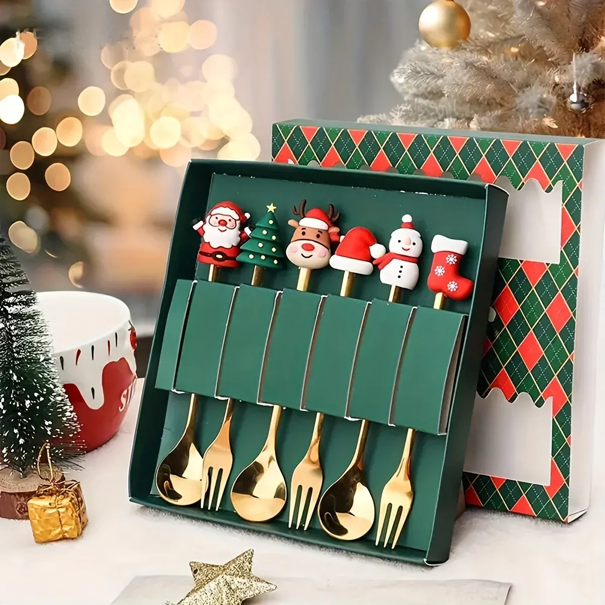 Coffret Couverts de Noël 2/4/6 pièces
