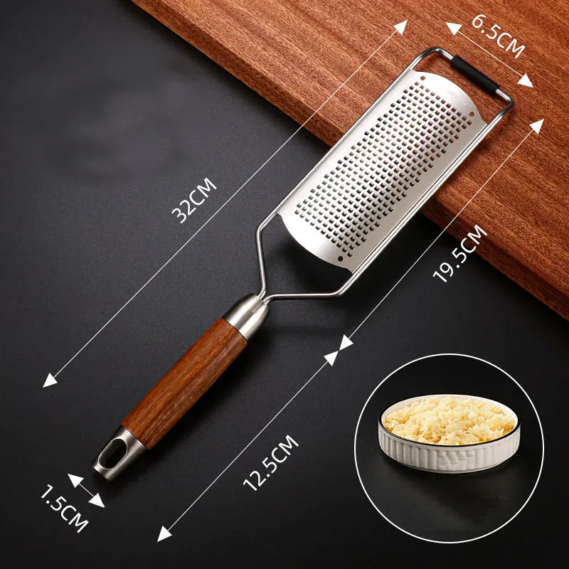 Râpe Multifonction Inox 4 Lames avec Poignée en Bois rape