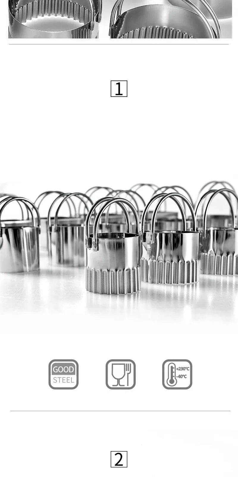 Emporte-pièces à Gâteaux en Acier Inoxydable - Set de 5 Pièces Rondes emportepieces