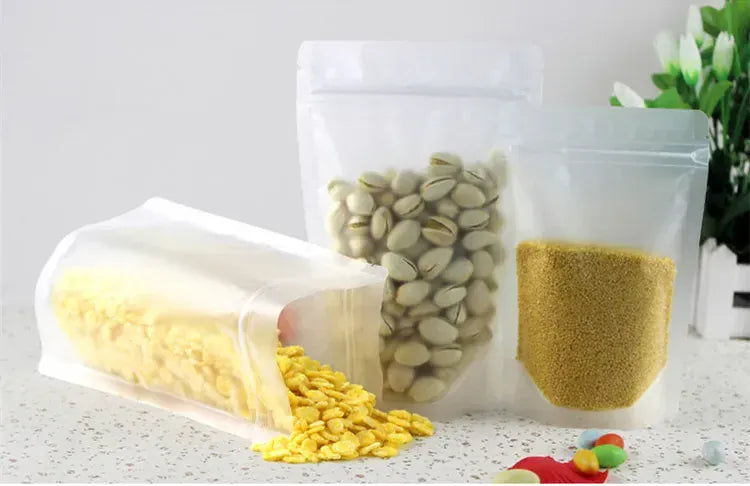 Sachets Zip Alimentaires Réutilisables - Lot de 100 Pièces