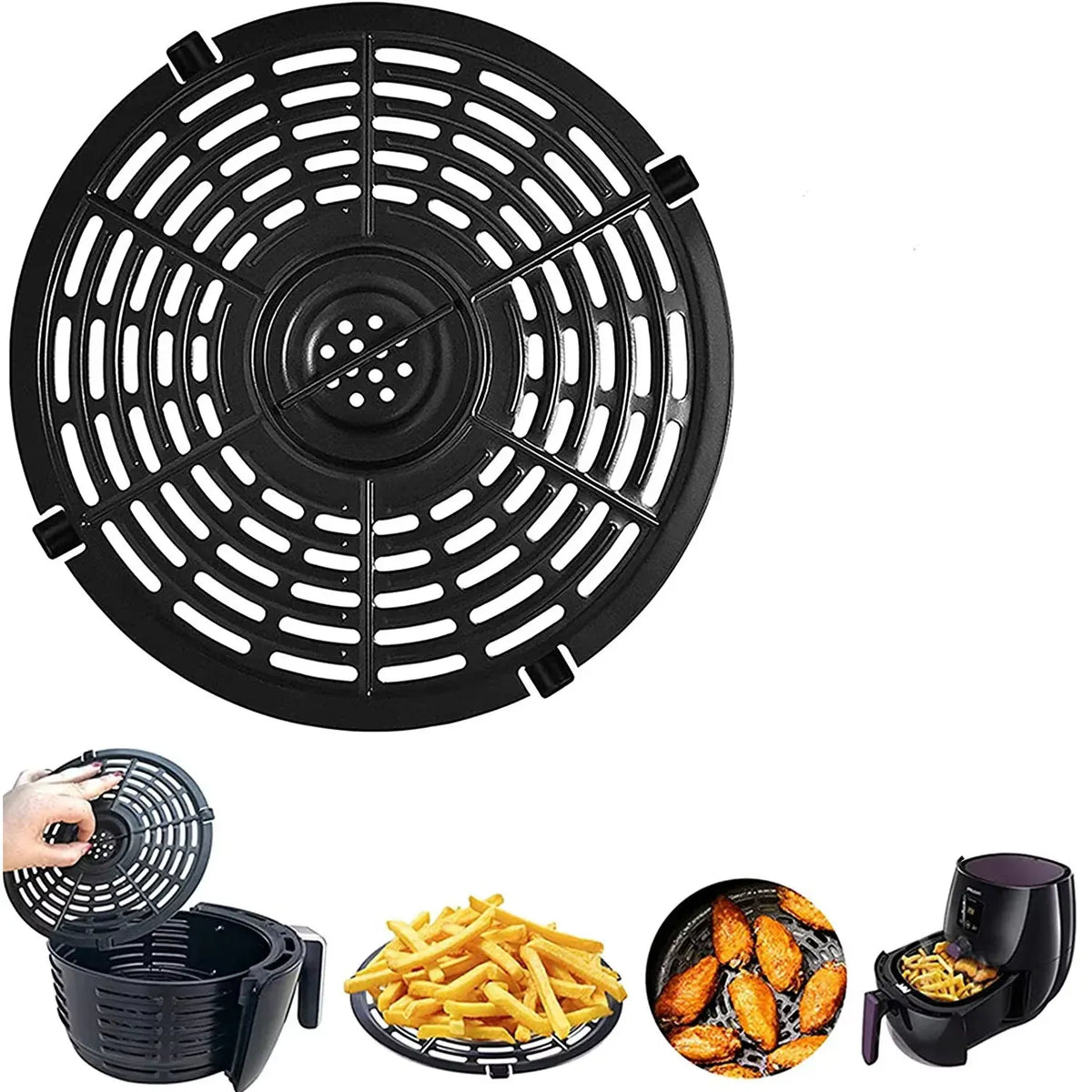 Grille Antiadhésive Air Fryer Rond 24 cm - Accessoire de Cuisson Air Fryer