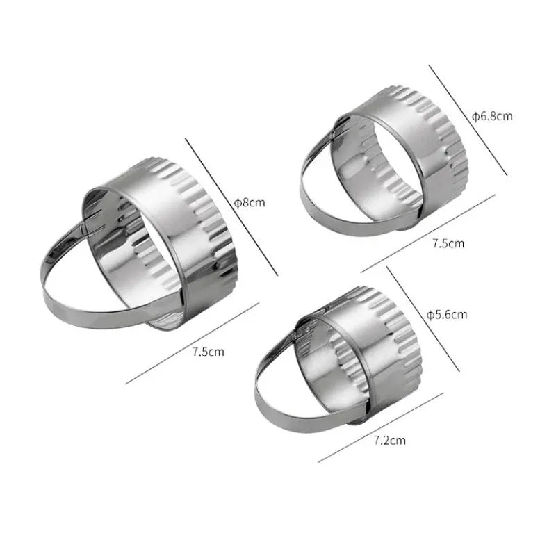 Set de 3 Emporte-Pièces en Acier Inox pour Biscuits et Pâtisseries emportepieces