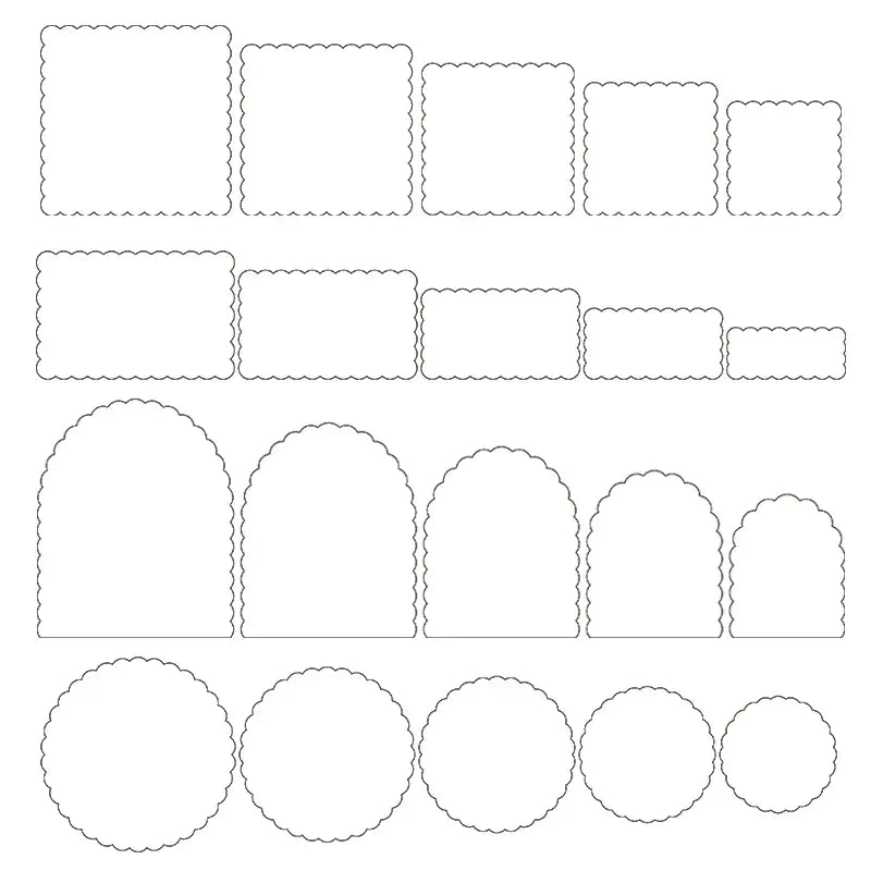 Emporte-pièces en Plastique - Set de 9 Formes Ondulées pour Gâteaux emportepieces