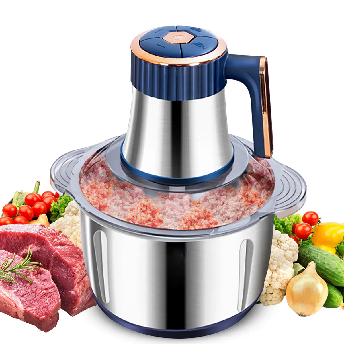 Hachoir Électrique Multifonction 5 L — 500 W, 6 Lames Cyclone Inox, 5 Vitesses hachoir electrique